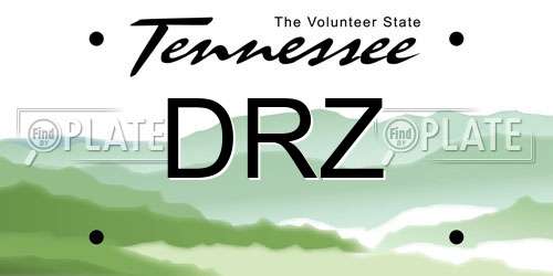 DRZ Tennessee License Plate