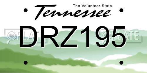 DRZ195 Tennessee License Plate