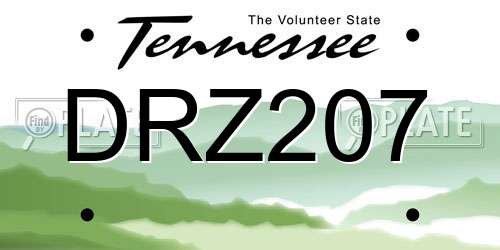 DRZ207 Tennessee License Plate