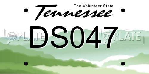 DS047 Tennessee License Plate