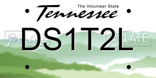 DS1T2L Tennessee License Plate
