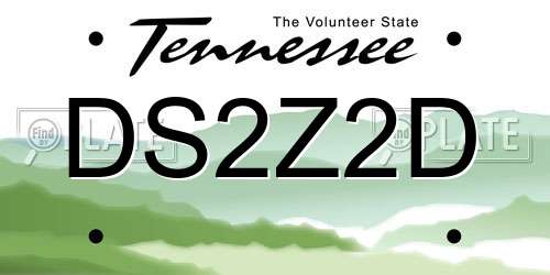 DS2Z2D Tennessee License Plate