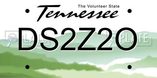 DS2Z2O Tennessee License Plate