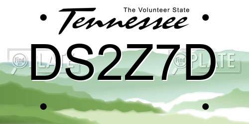 DS2Z7D Tennessee License Plate