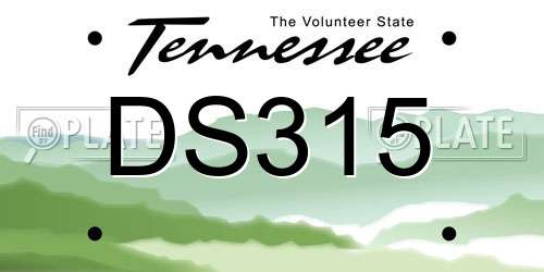 DS315 Tennessee License Plate