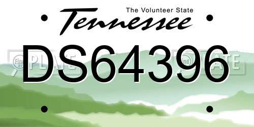DS64396 Tennessee License Plate