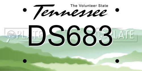 DS683 Tennessee License Plate