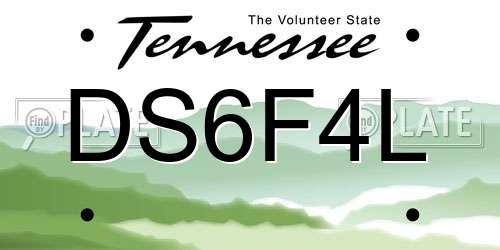 DS6F4L Tennessee License Plate