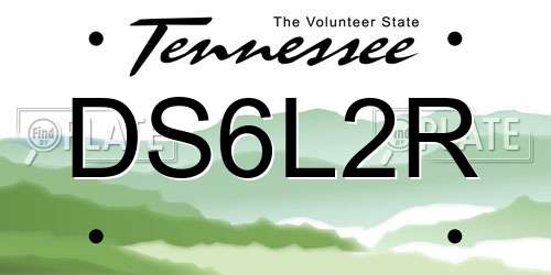 DS6L2R Tennessee License Plate