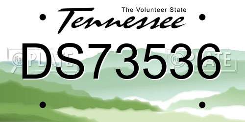 DS73536 Tennessee License Plate