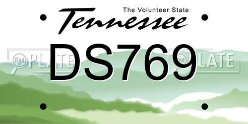 DS769 Tennessee License Plate