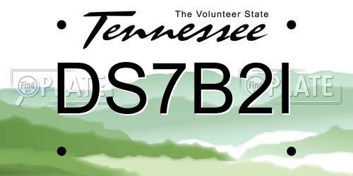 DS7B2I Tennessee License Plate