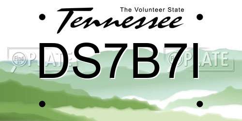 DS7B7I Tennessee License Plate