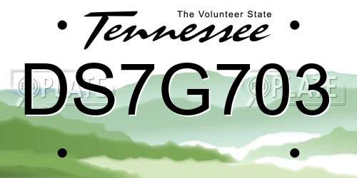 DS7G703 Tennessee License Plate