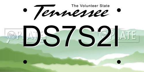 DS7S2I Tennessee License Plate