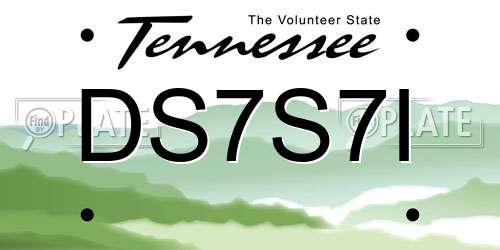 DS7S7I Tennessee License Plate