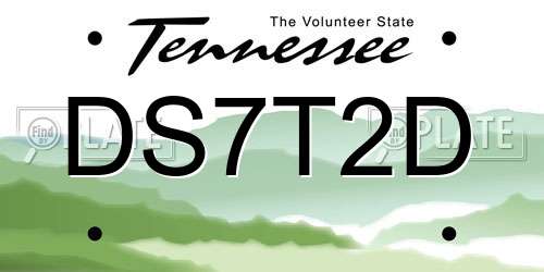 DS7T2D Tennessee License Plate