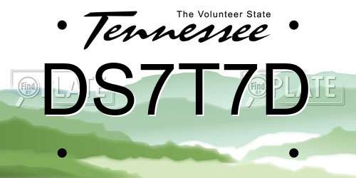 DS7T7D Tennessee License Plate