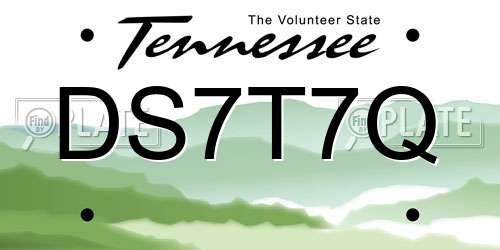 DS7T7Q Tennessee License Plate