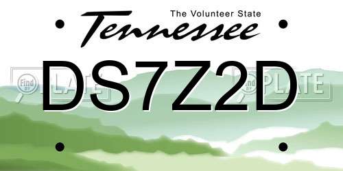 DS7Z2D Tennessee License Plate