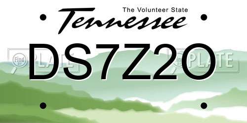 DS7Z2O Tennessee License Plate