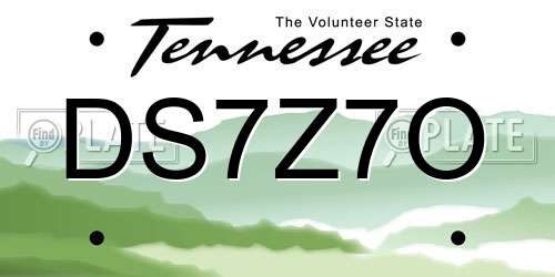 DS7Z7O Tennessee License Plate
