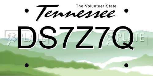 DS7Z7Q Tennessee License Plate