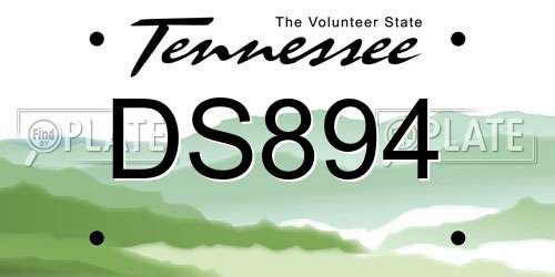 DS894 Tennessee License Plate
