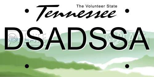 DSADSSA Tennessee License Plate