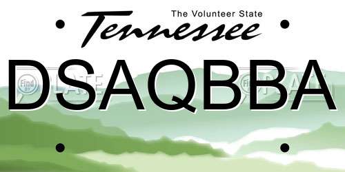 DSAQBBA Tennessee License Plate