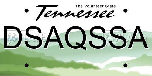 DSAQSSA Tennessee License Plate