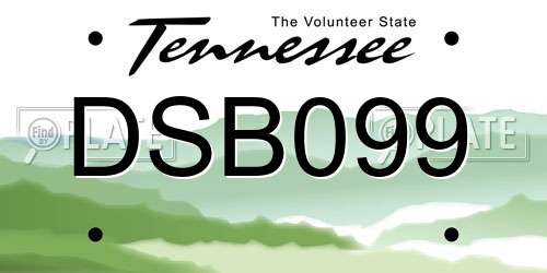 DSB099 Tennessee License Plate