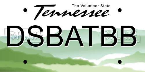 DSBATBB Tennessee License Plate