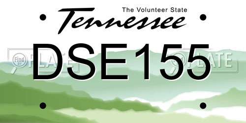 DSE155 Tennessee License Plate