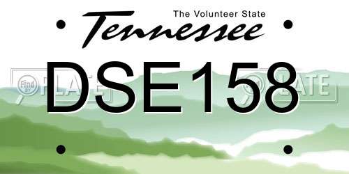 DSE158 Tennessee License Plate