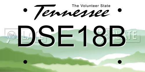 DSE18B Tennessee License Plate