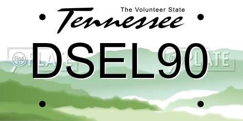 DSEL90 Tennessee License Plate