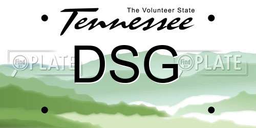 DSG Tennessee License Plate