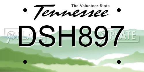 DSH897 Tennessee License Plate