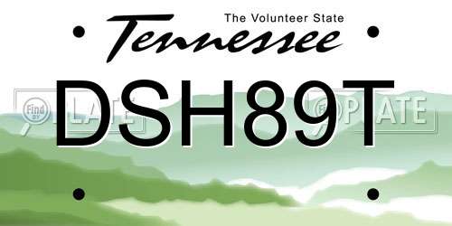 DSH89T Tennessee License Plate