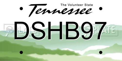 DSHB97 Tennessee License Plate