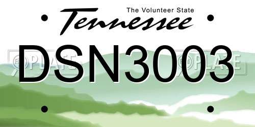DSN3003 Tennessee License Plate