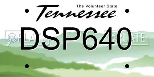 DSP640 Tennessee License Plate