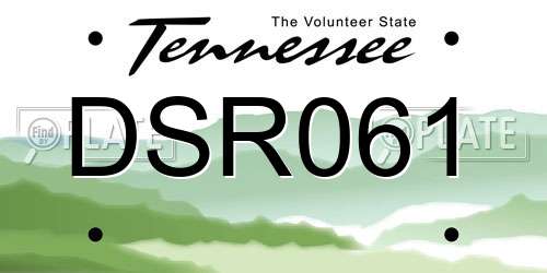 DSR061 Tennessee License Plate