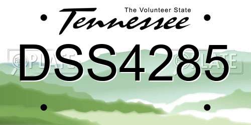 DSS4285 Tennessee License Plate
