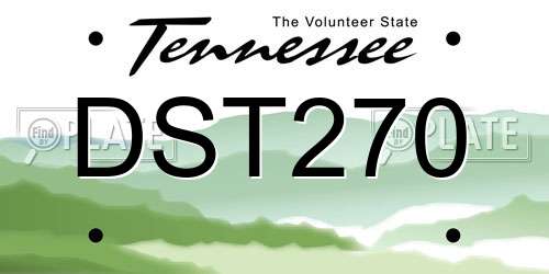 DST270 Tennessee License Plate
