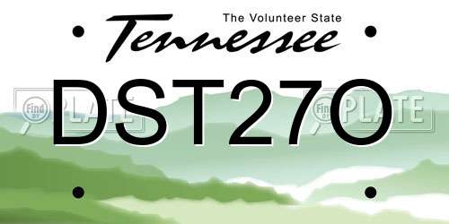 DST27O Tennessee License Plate