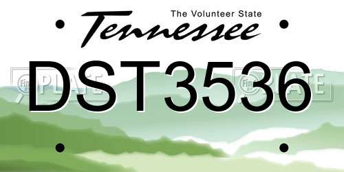 DST3536 Tennessee License Plate