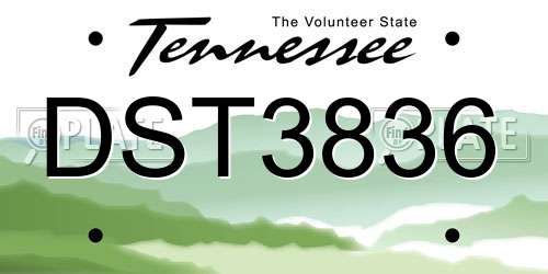 DST3836 Tennessee License Plate