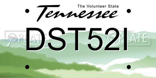 DST52I Tennessee License Plate